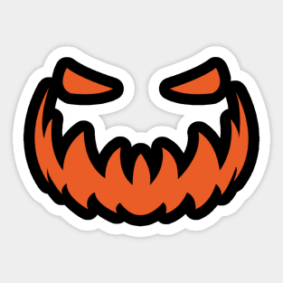 Pumpkin Face Halloween Pumpkin, Scary Halloween face Sticker